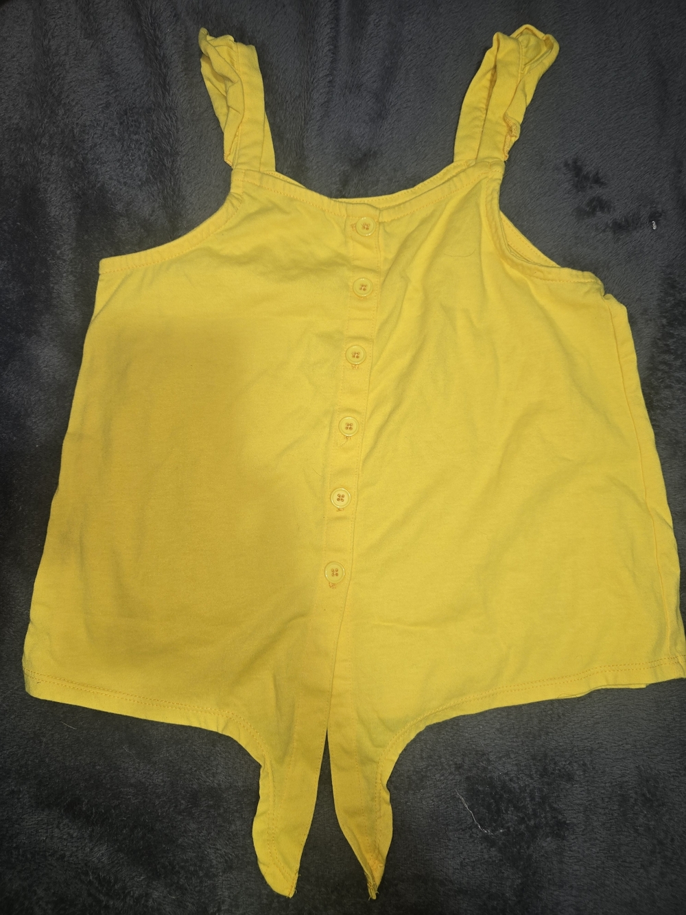 fabkids Bright Yellow Button-Front Tank Top